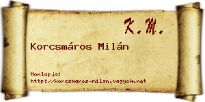Korcsmáros Milán névjegykártya